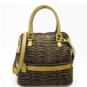 Fendi Canvas & Leather 2 Way Shoulder Bag